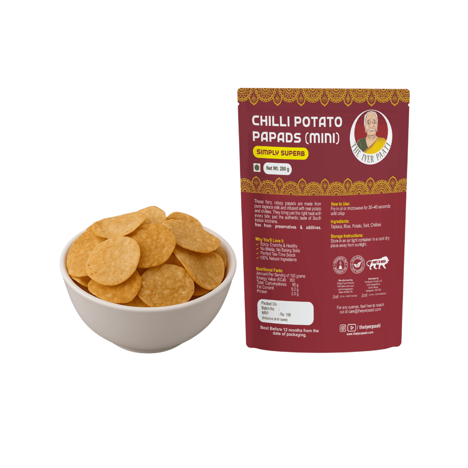 Chilli Potato Papads (Mini)